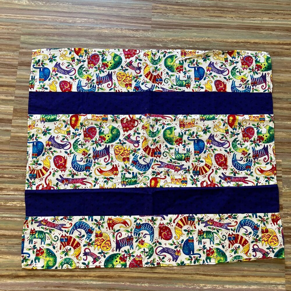 Laurel Burch Cat Print Quilting Cotton Pieced Fabric with Finished Edges